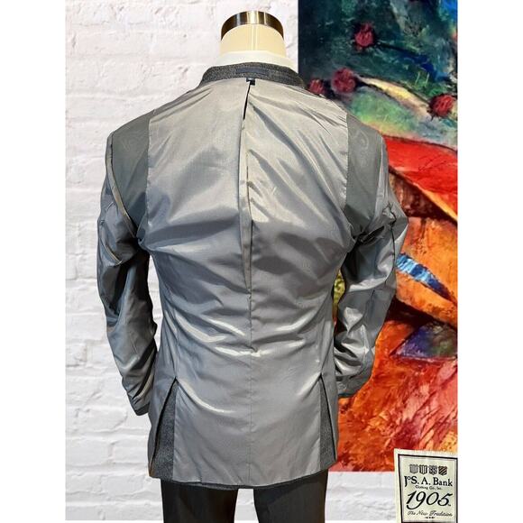 Jos A Bank 1905 41R Slim Charcoal Gray Twill Blazer Sport Suit Jacket - Picture 9 of 16